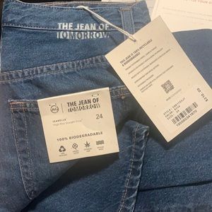 AG Isabelle High-Rise Straight Crop Jeans Of Tomorrow size 24R, Biodegradable!